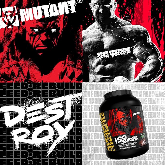 Mutant ISO Surge Whey Protein Isolate Powder Acts Fast to Help Recover, Build Muscle, Bulk and Strength, 1.6 lb (Cookies & Cream)