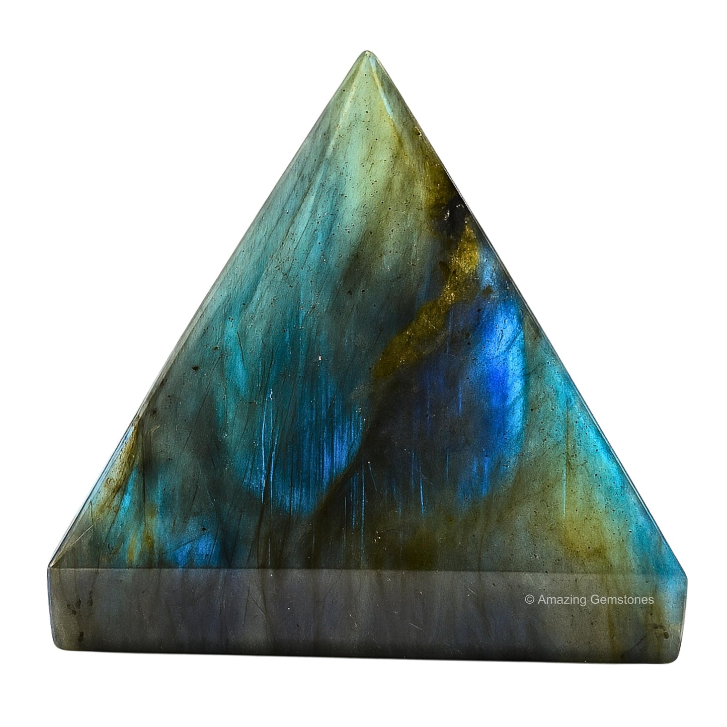 Amazing Gemstone Labradorite Pyramid Crystal Healing Stones - 1.5" Great Pyramid Figurine of Natural Stone Pyramid for Meditation, Reiki, Chakra Balancing and Crystal Pyramids Grid