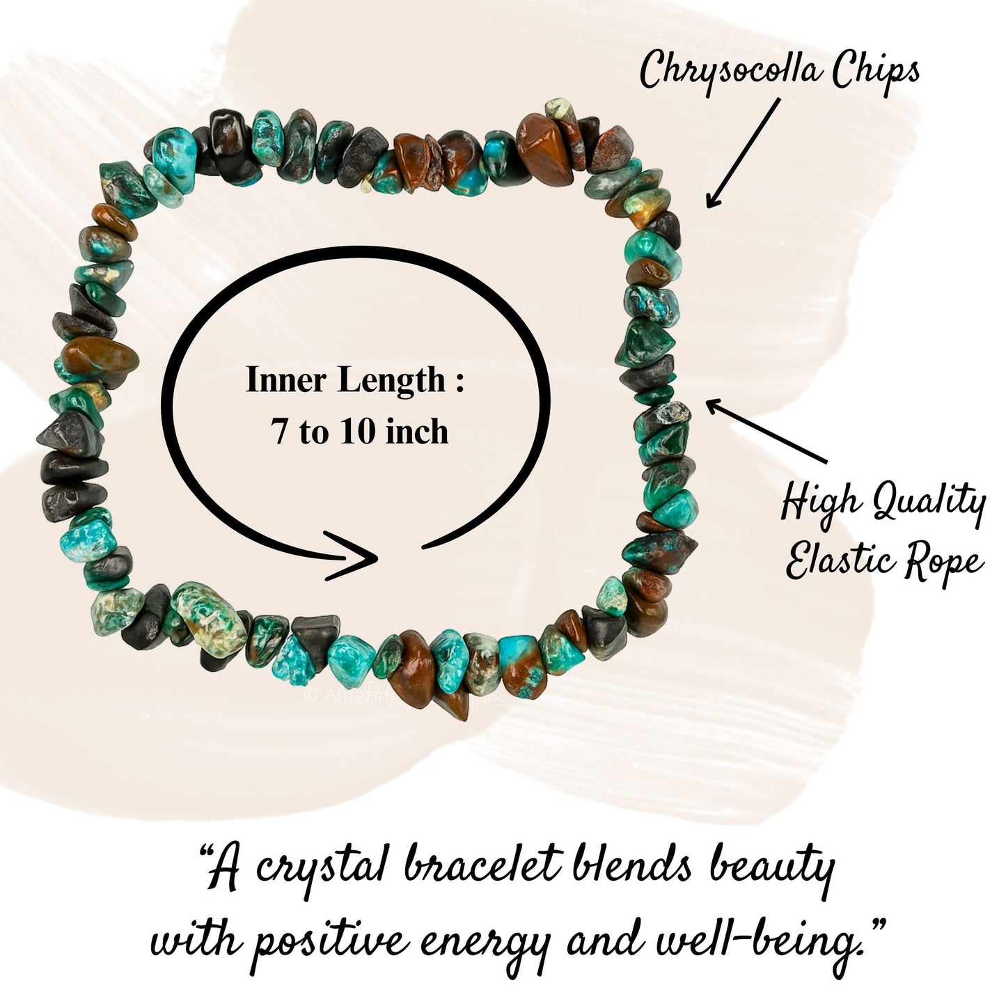 Amazing Gemstone Chips Bracelet (Chrysocolla)