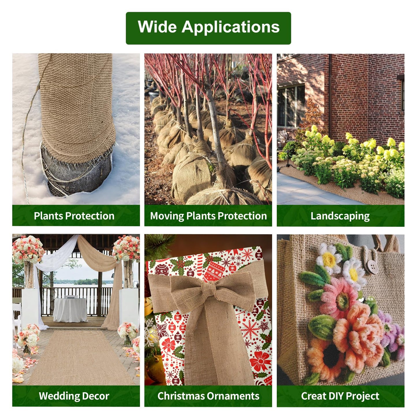 Agfabric 40" x 30 Feet Natural Burlap Fabric Roll,Gardening Burlap Roll,High Density Jute Material for Winter Plants Tree Cover Protection,Weed Barrier,Decorations,Crafts