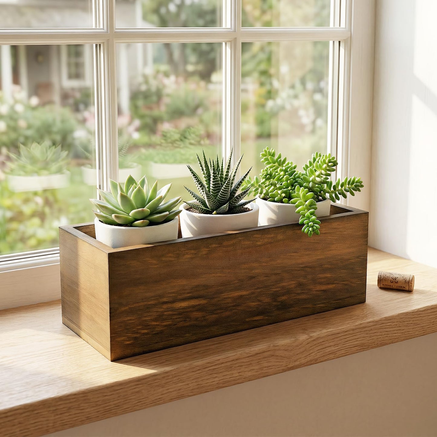 LEIFEOSH 6 Pcs Rustic Wooden Boxes for Storage, Decorative, Display, Arts & Crafts, Rectangle Wooden Crate Wood Planter Box Party Food Risers Nesting Box Wedding Table Centerpiece Home Decor, Brown