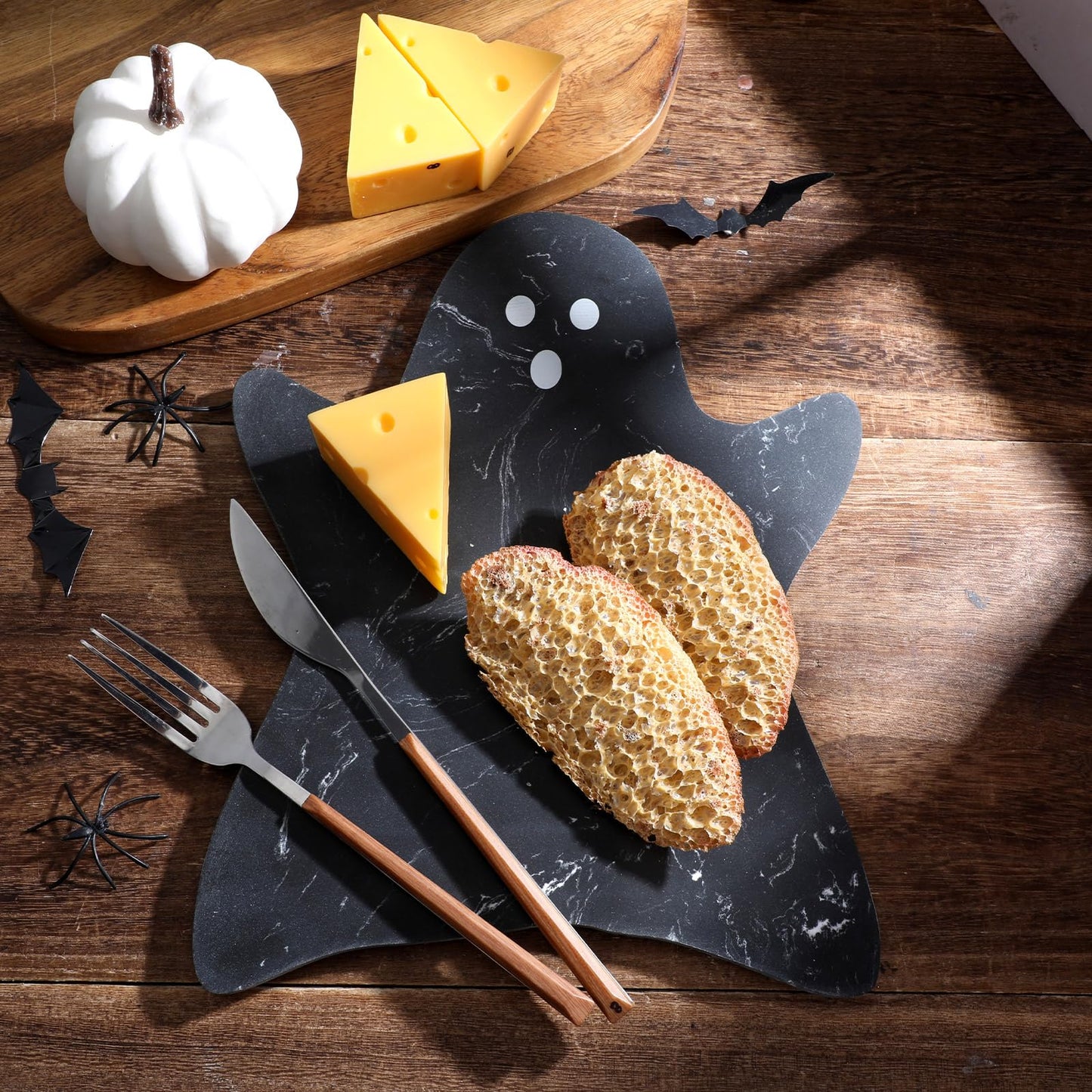 Reallnaive Black Ghost Marble Cheese Board Charcuterie Cutting Tray Marble Serving Decorative for Decoration Charcuterie Kitchen
