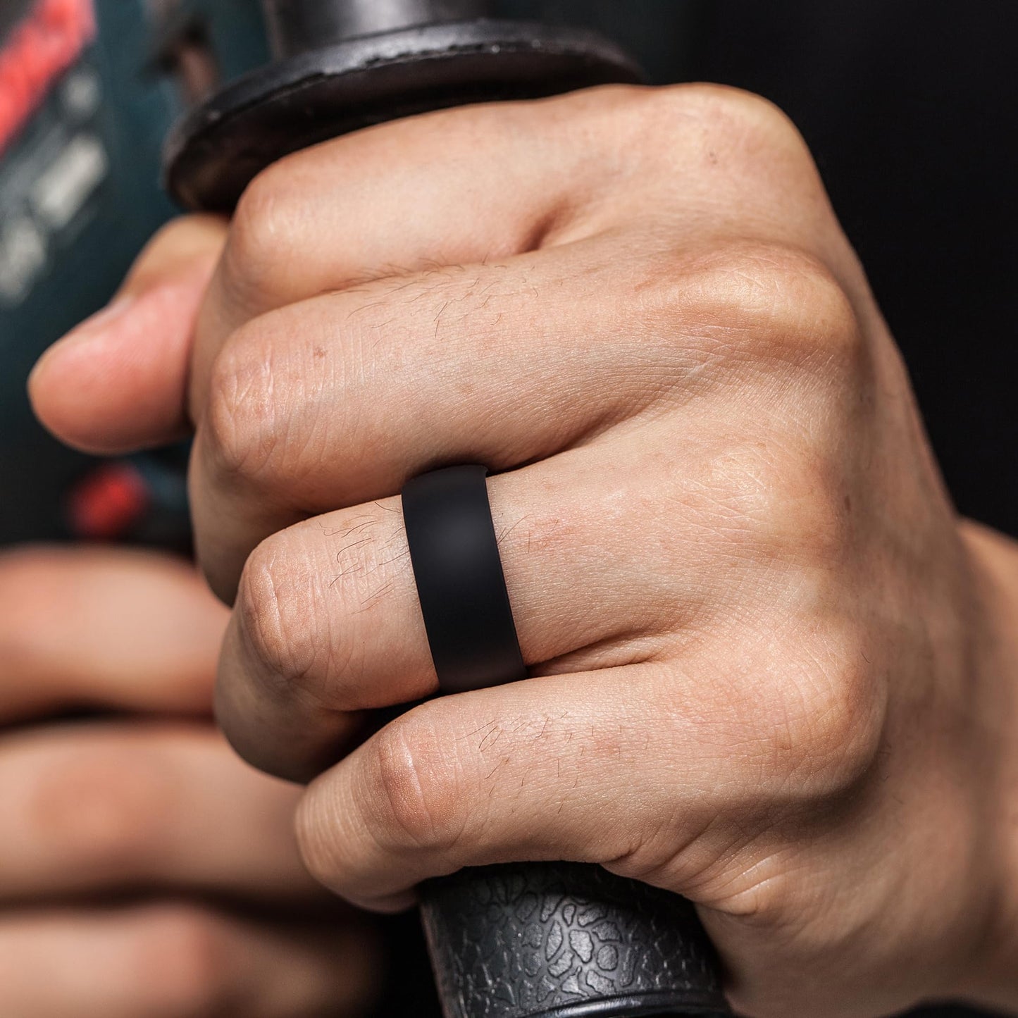 ThunderFit Men's Patterned Silicone Rings, 8mm Wide 2.2mm Thick Rubber Bands,Variety Multipack 1,4,7