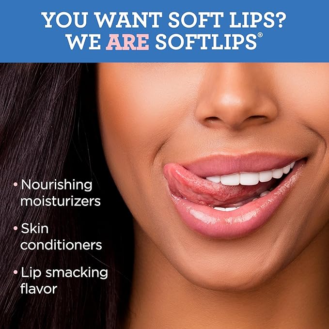 Softlips Daily Lip Moisturizer For Very Dry Lips With SPF, Pearl Tint & Vanilla Flavor Lip Balm, Hydrates, Soothes & Prevents Dry, Chapped Lips, Smooth Glide Formula, Dermatologist Tested, Pack of 2 Chap Sticks