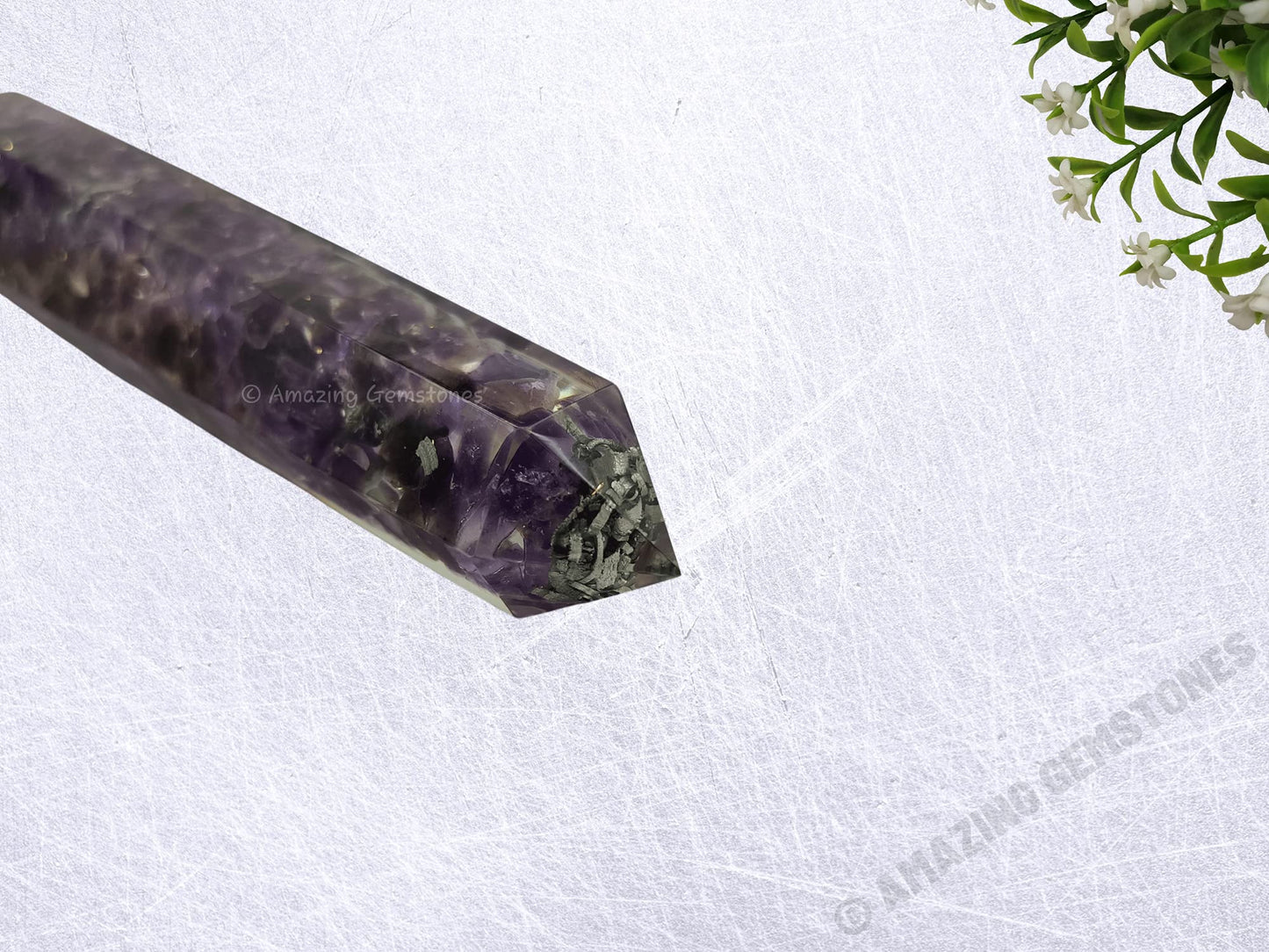 Amazing Gemstone Amethyst Crystal Orgone Towers ~ Natural Healing Crystal Point Obelisk for Reiki Healing and Crystal Grid (4.5 to 5 Inch, Pack of 1)