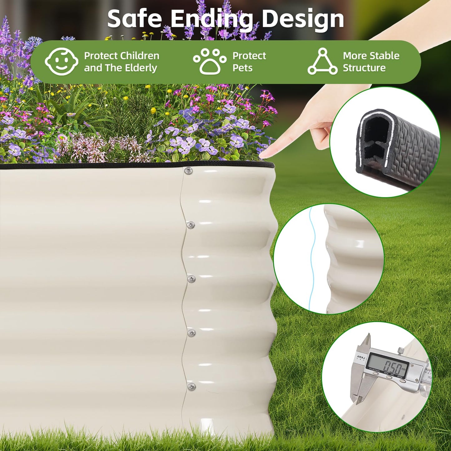 GoCampDriect 6IN1 Raised Garden Bed - 8x3x1.4ft Galvanized Raised Garden Boxes Outdoor Corrosion Resistant | Variable Shape 9x2x1.4ft Metal Raised Garden Beds for Planting Vegetable, Fruits,Flower