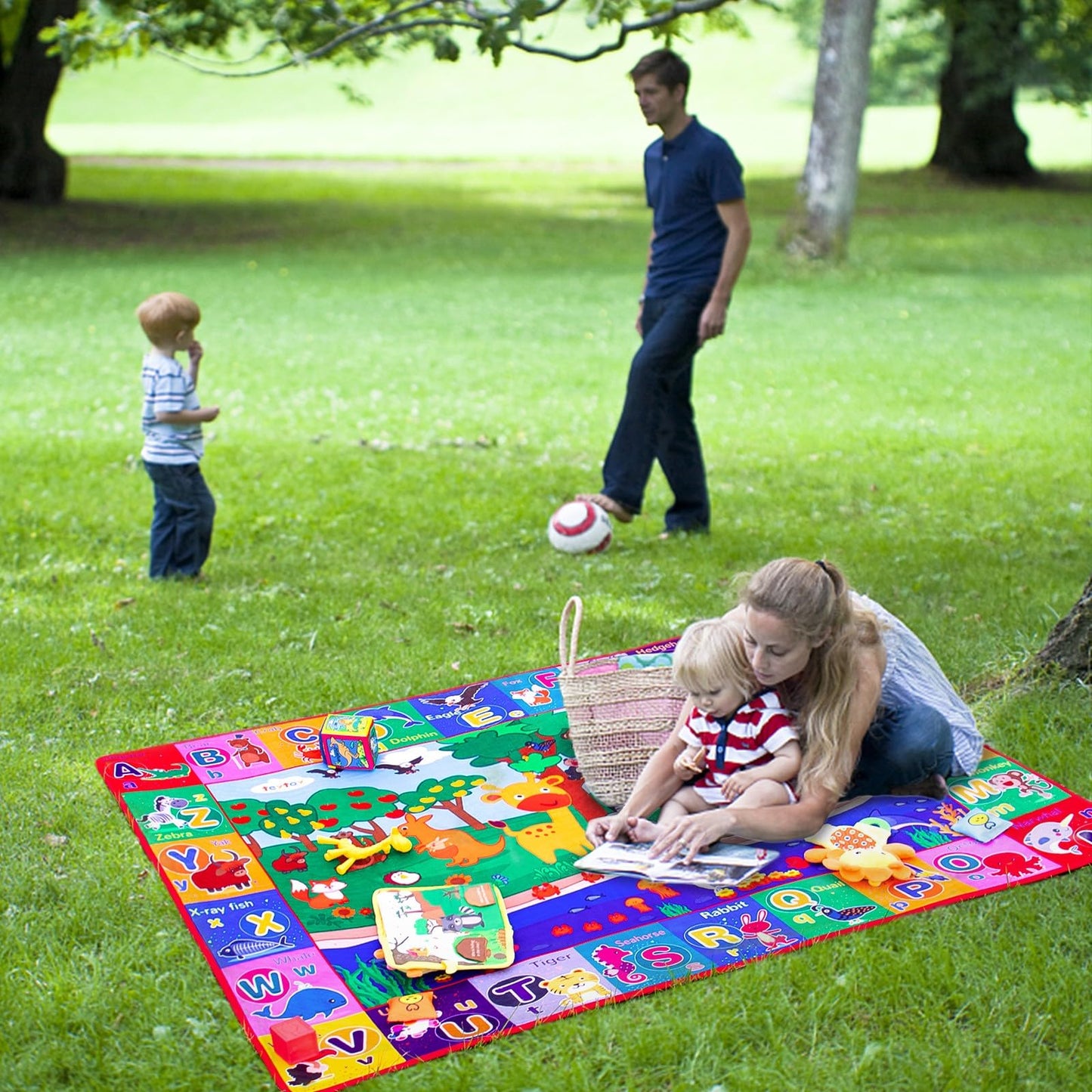 teytoy Baby Cotton Play Mat, Crawling Mat for Floor Mat Large Super Soft, Extra Thick (0.6cm), Plush Surface Foldable Non-Slip Non-Toxic