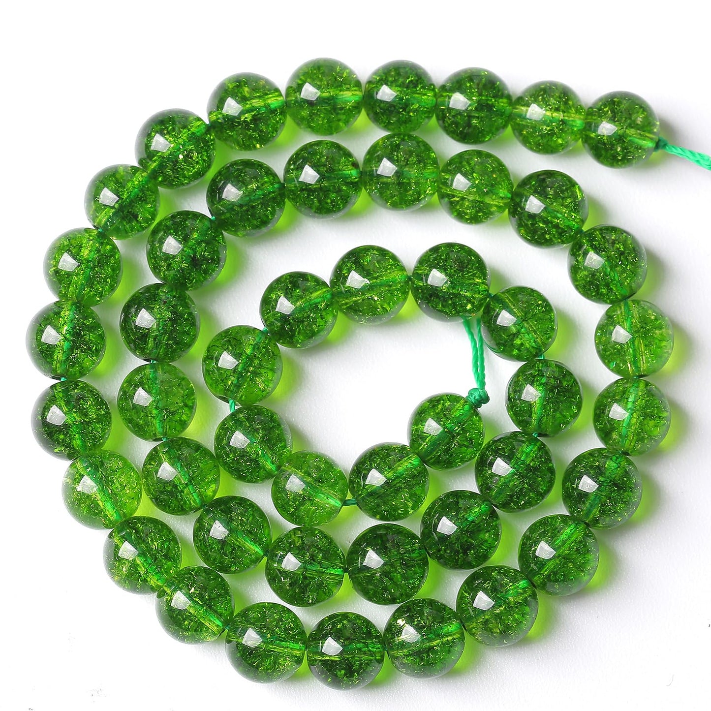 8MM 45PCS Green Peridot Crystal Stone Beads for Jewelry Making DIY Bracelet
