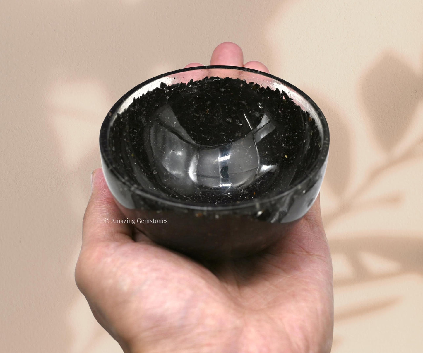Amazing Gemstone Black Tourmaline Orgonite Orgone Crystal Gemstone Bowl - 3" Orgonite Black Tourmaline Crystal Bowl for Meditation, Crystals and Healing Stones Gift and Protection