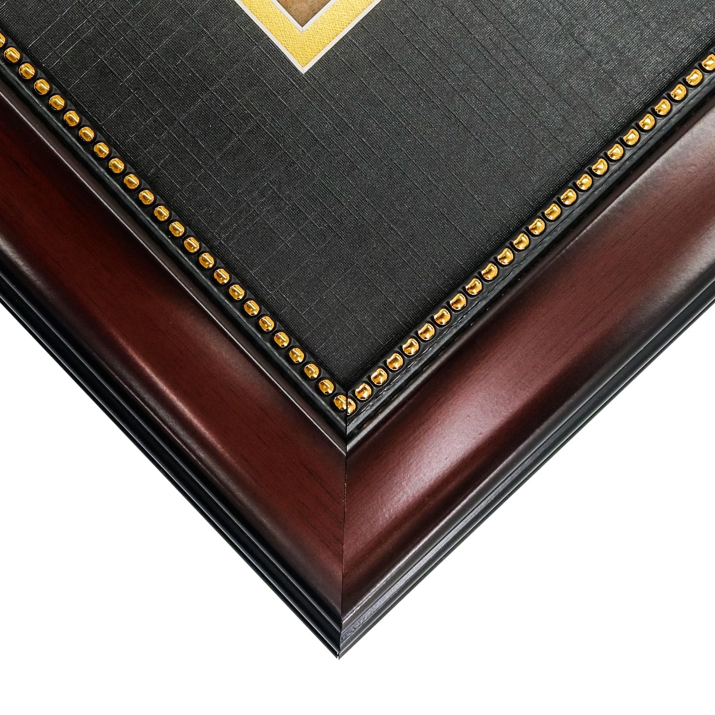 GraduationMall 8.5x11 Diploma Frame with Black over Gold Mat or Display 11x14 Document without Mat, UV Protection Acrylic, Mahogany with Gold Beads