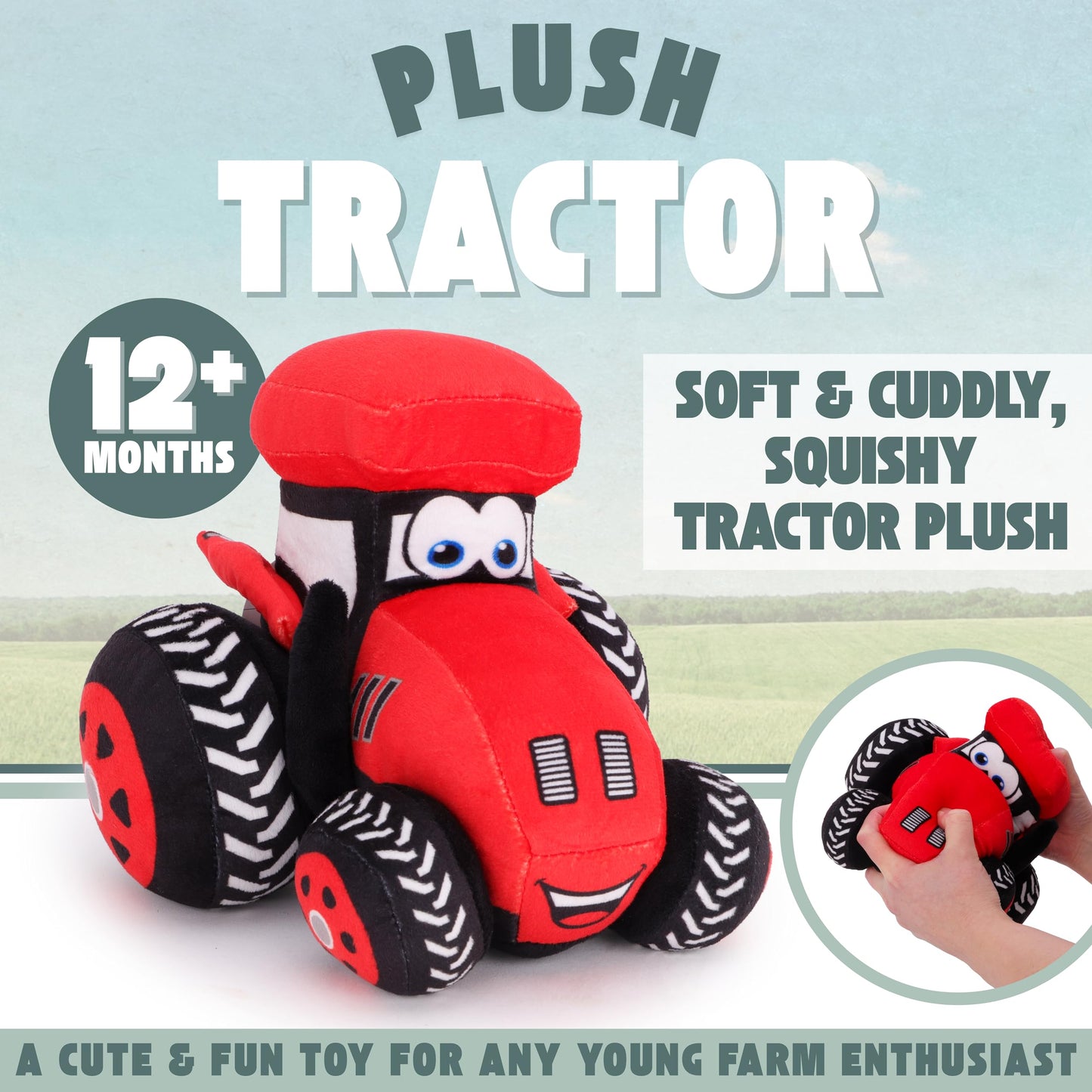 Toyland® - 8 Inch Plush Farm Tractor - Children's Bedroom Decoration (Red)