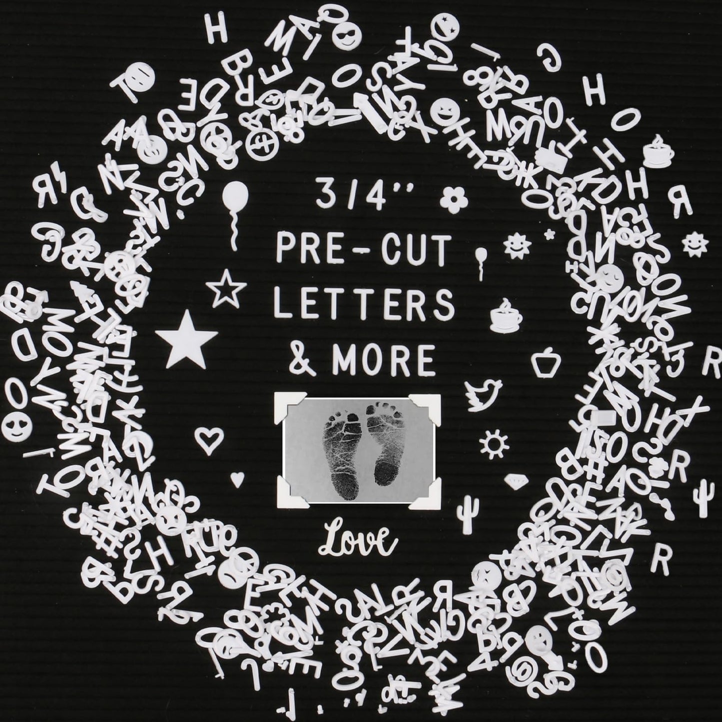 Letters for Letter Board Letters Only, 3/4 inch White Message Board Letters for Felt Letter Board Signs (398 pcs), 0.75” Pre Cut Plastic Letterboard Letters Numbers Symbols for Changeable Menu Board