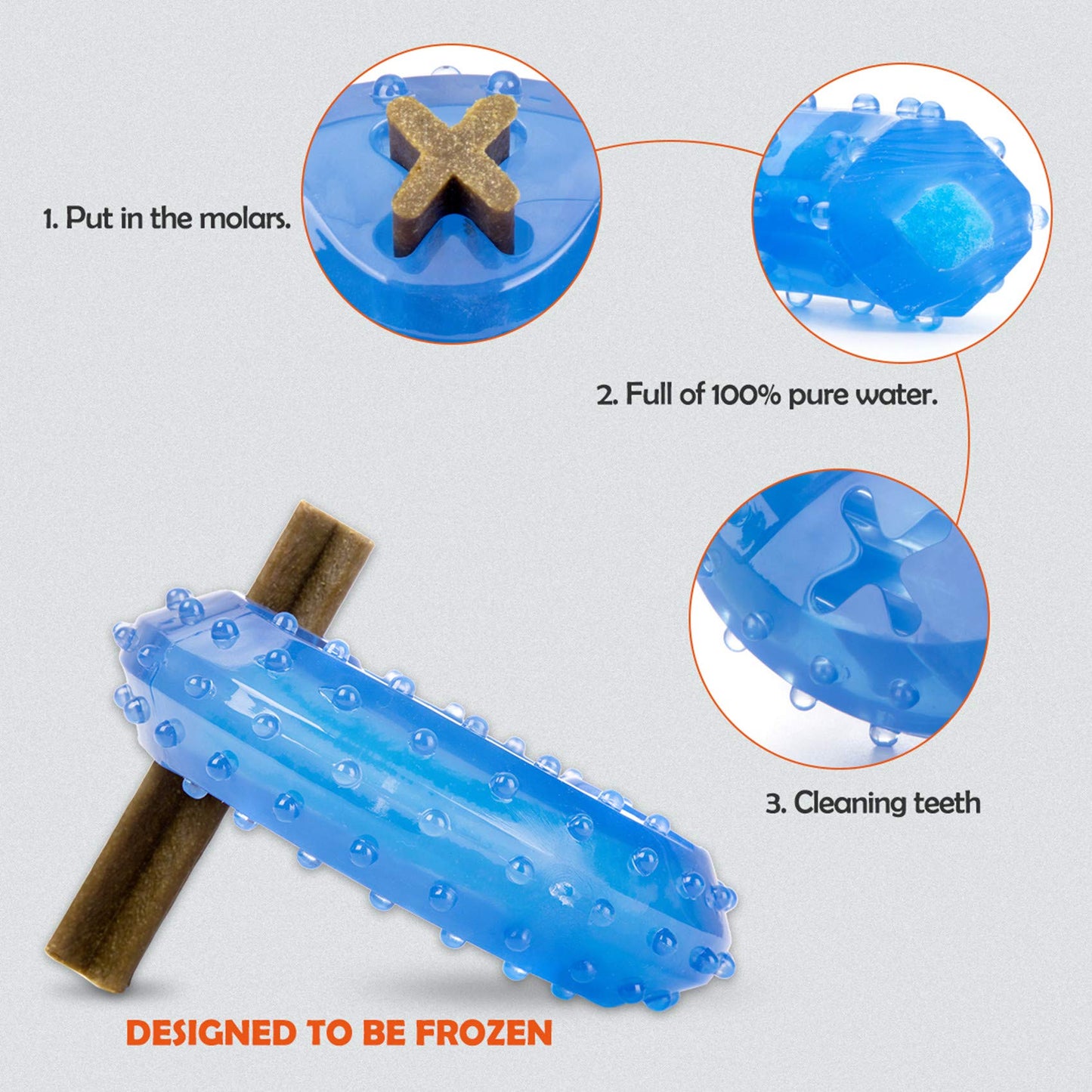 ZNOKA Pet Products Arctic Freeze Fetch Food Cooling Teether Chew Toy (2PCS)