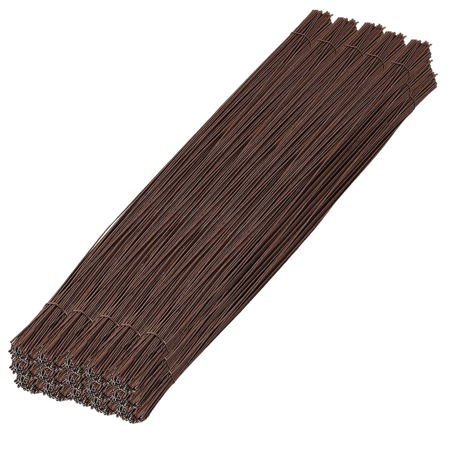FUNSUEI 500 PCS 16 Inch 2 Gauge Floral Stem Wire, Flexible Brown Floral Wire for Flower Making, DIY Floral Arrangements and Decorations
