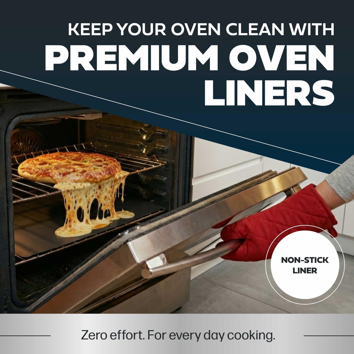 Cooks Innovations Non-Stick Oven Protector Mat - 2 Heavy Duty Nonstick Oven Rack Liners to Protect Convection, Electric, Gas, & Microwave Ovens - BPA & PFOA Free Heat Resistant Baking Mat