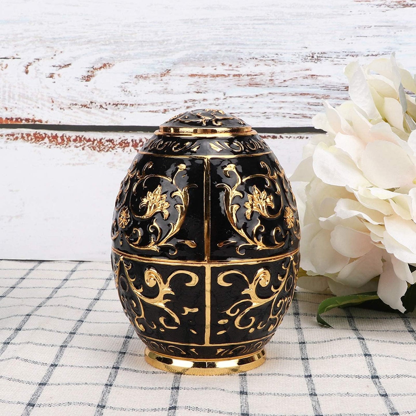 Retractable Toothpick Holder Portable Toothpick Dispenser Hand Push Toothpicks Case Automatic Retro Pop up Toothpicks Storage Organizer Container for Kitchen Home Restaurant Decoration(Gold+Black)