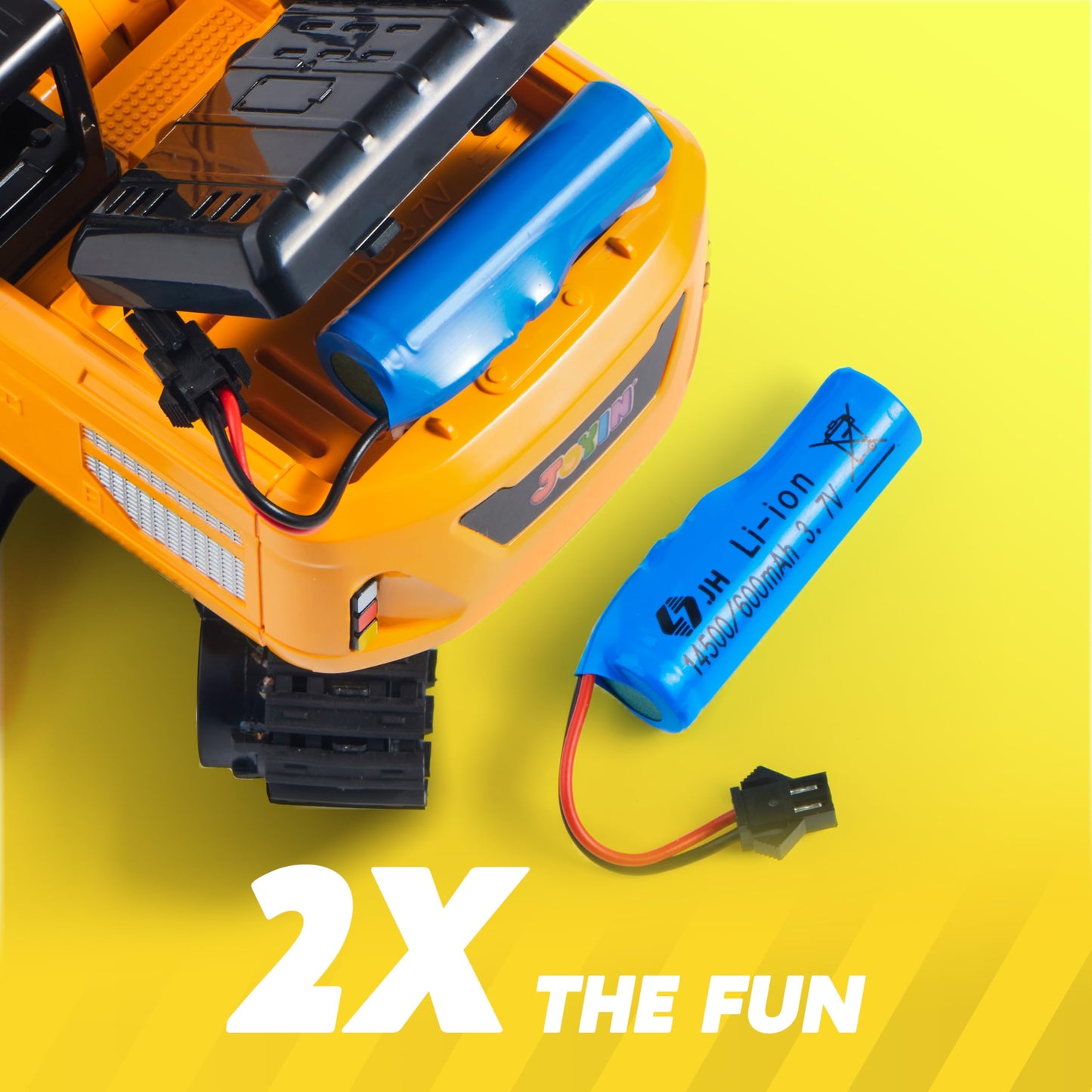 JOYIN Remote Control Excavator Toys for Boys, 2.4Ghz RC Play Excavator with Light, Construction Toys for Boys Birthday Gift 3-5 4-7 8-12 Year Old Kids