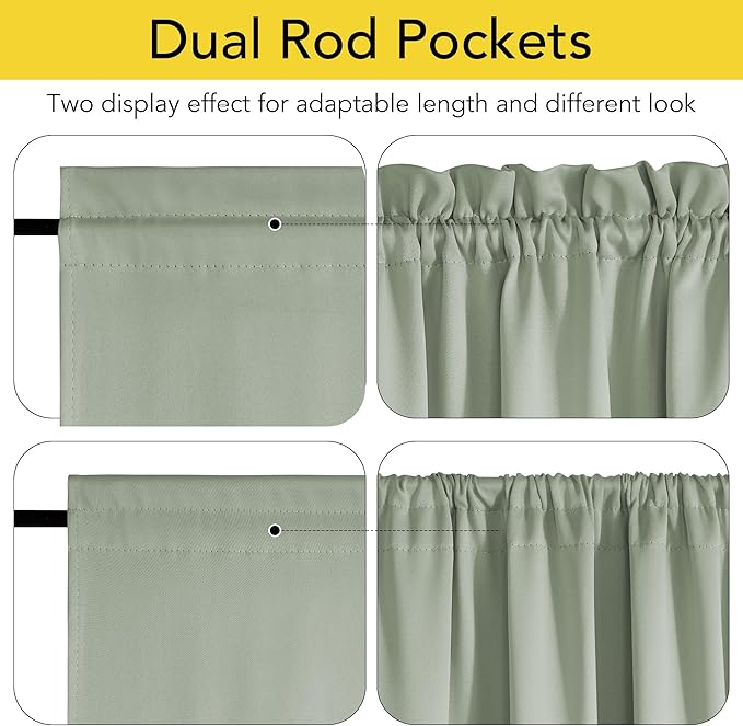 NICETOWN 100% Blackout Sidelight Door Curtain for French Front Window, Thermal Insulated Door Curtains for Kitchen, Privacy Thermal Insulated Christmas Window Cover, W25 X L64, Stone Blue, 1 Panel