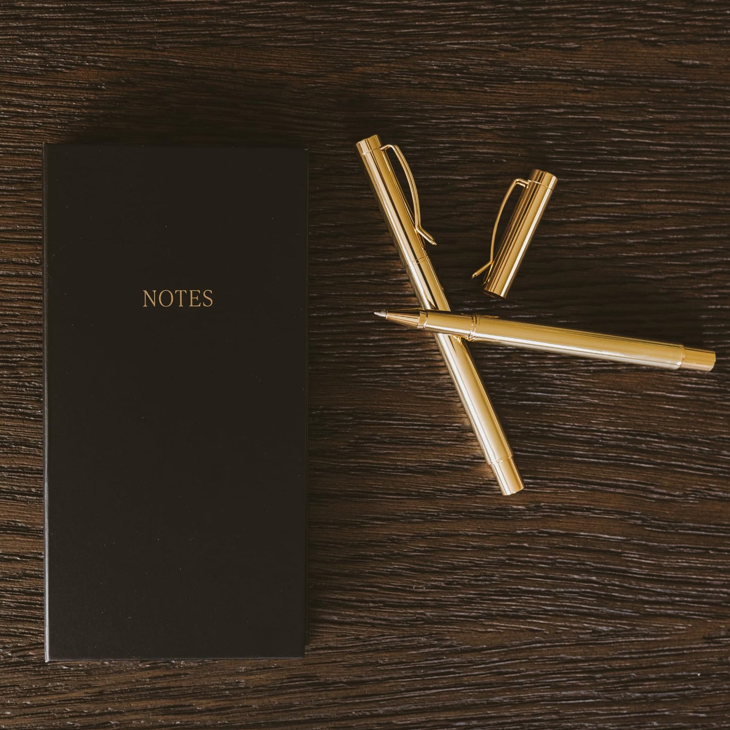 Sweet Water Decor Elegant Gold Metal Pen Set, Refillable Black Ink Ballpoint Pens for Home, Office & School, Chic Desk Accessories for Women, Cute Journaling & Writing Gift for Teachers and Students