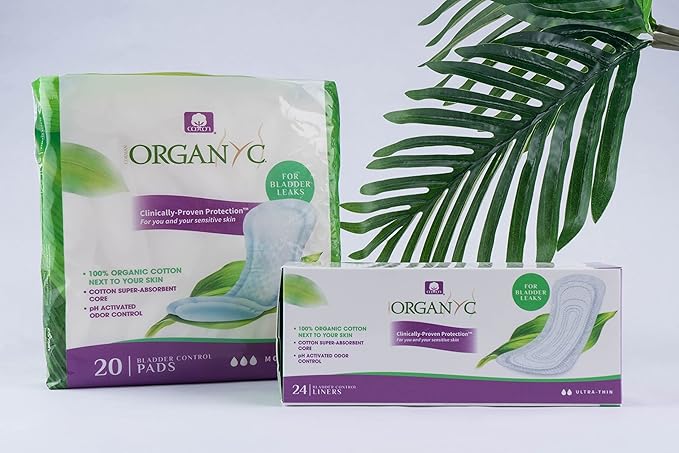 Organyc 100% Organic Cotton Liners for Bladder Leaks, Ultra Thin, 24 Count (Pack of 2)