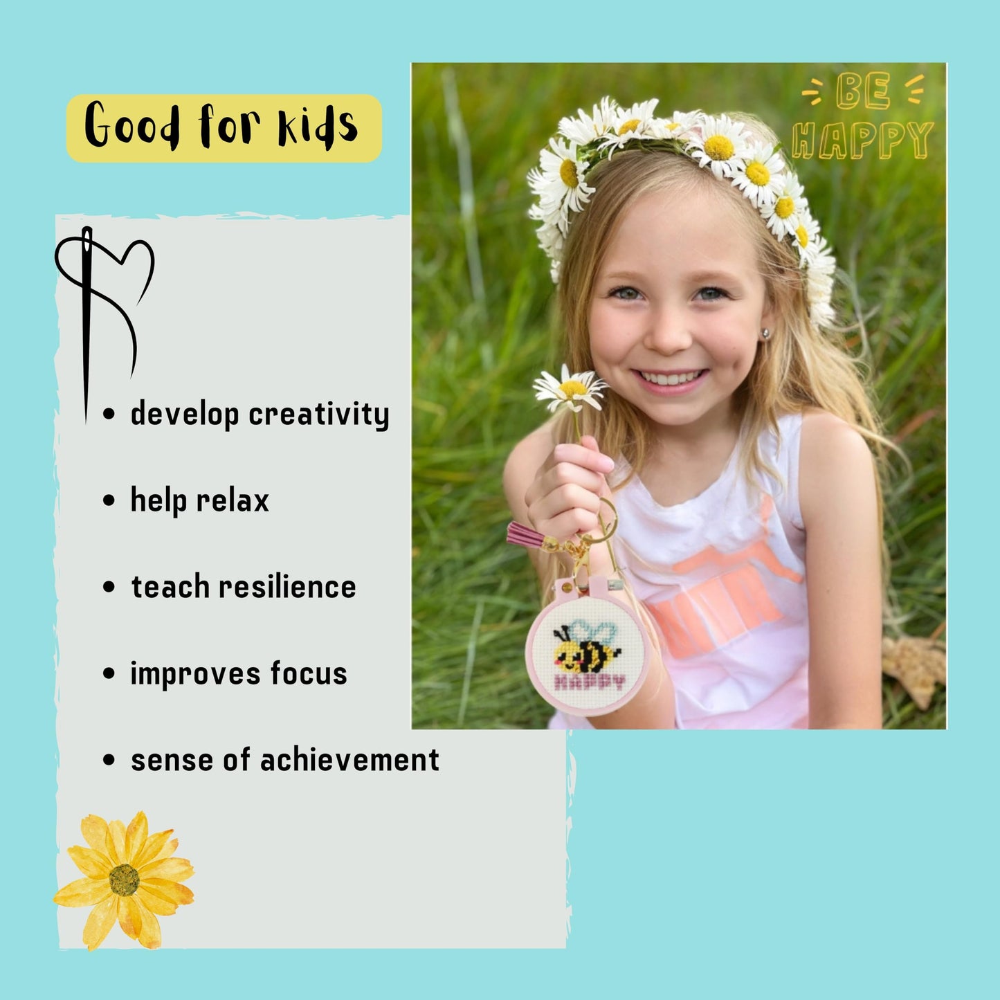 IDDI Cute Creatures Embroidery Kit for Kids. Stamped Cross Stitch Kits for Beginners. Kid Needlepoint. Crafts for Girls 8-12. Easy Crafts. DIY Keychains for Kids. Needlework Kits. Backpack Charms.