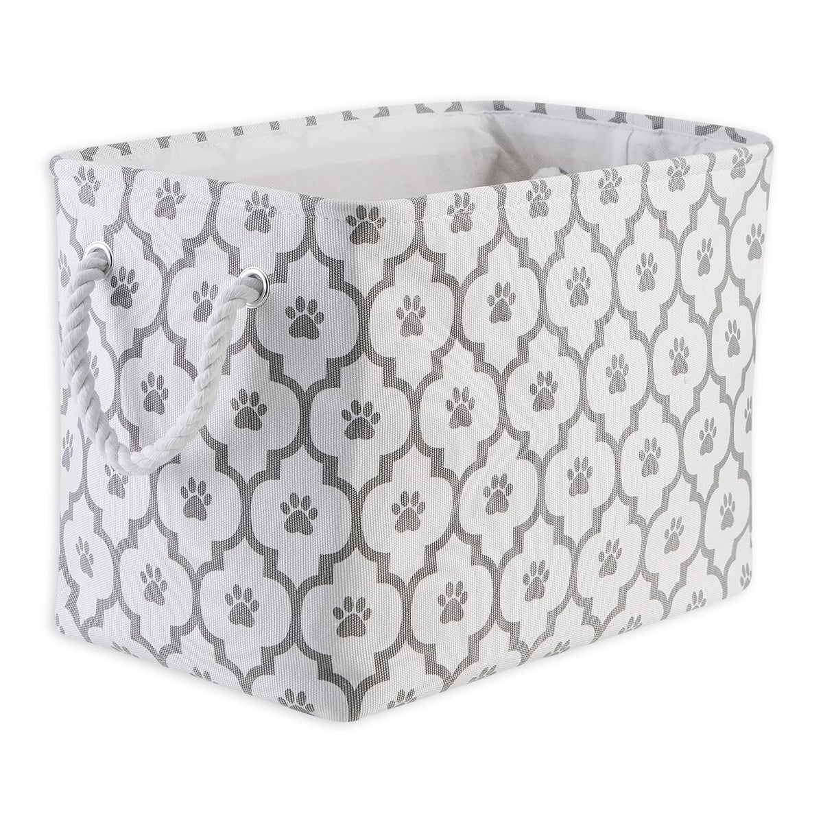 Bone Dry Pet Storage Collection Lattice Paw Print, Nautical Blue, Medium Rectangle