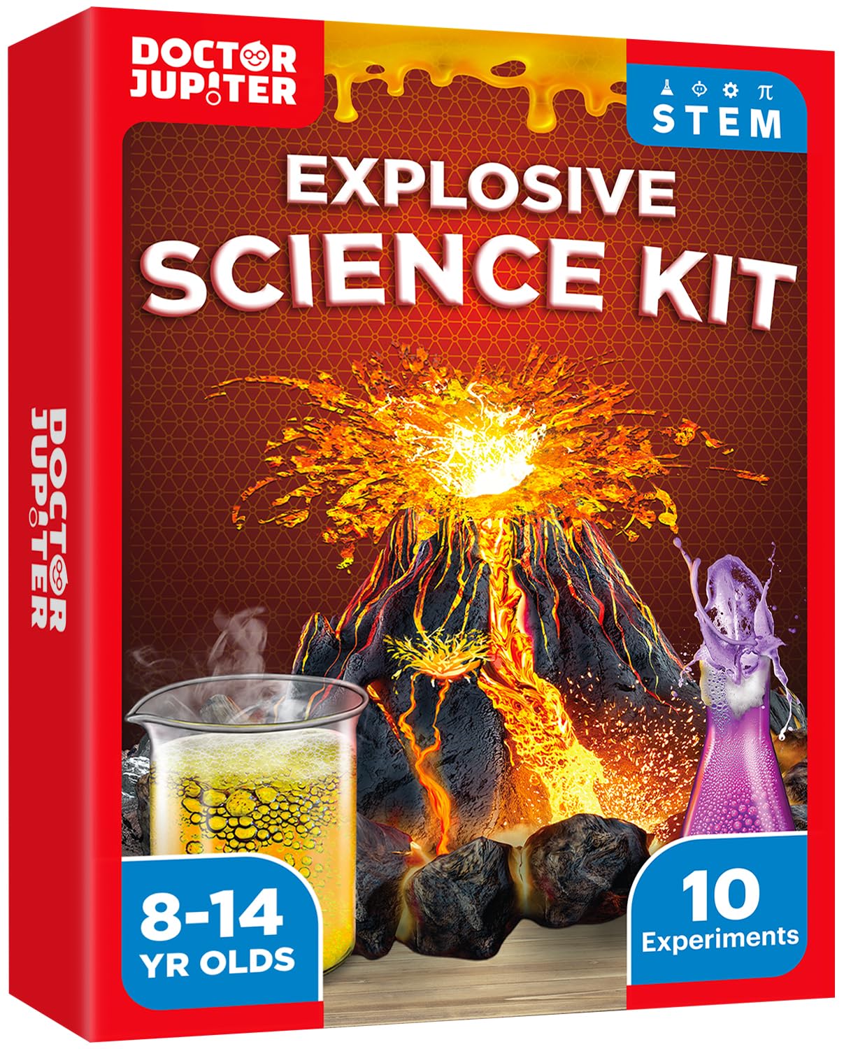 Doctor Jupiter Explosive Science Kit, Chemistry Set for Kids Ages 8-10-12-14 | Birthday Gift Ideas for Boys & Girls 8,9,10+ Years Old | STEM Toy with 10 Experiments | Learning & Educational Projects