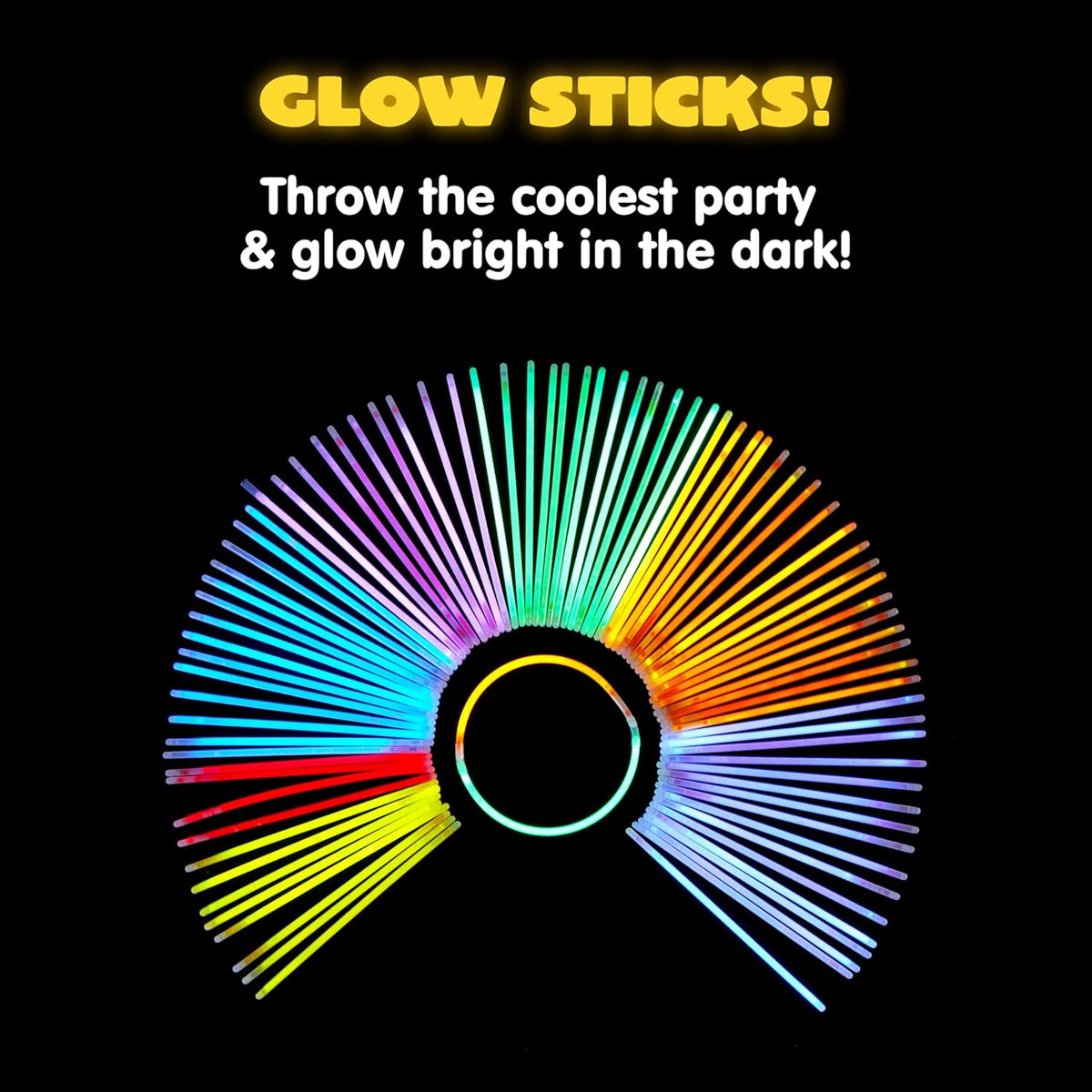 JOYIN 1000 Pcs 8" Glow sticks Bulk Party Favors Pack, Neon Glow in the Dark Party Supplies, Light Up Necklaces and Bracelets with Connectors, Christmas, Halloween, Football, Birthday Decorations
