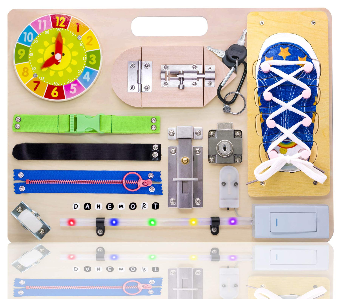 Danemort Wooden Busy Board, Activity Toys for Adults