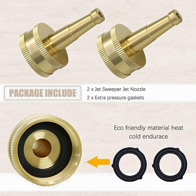Suntai Solid Brass Jet Sweeper Jet Nozzle, 3 Pack