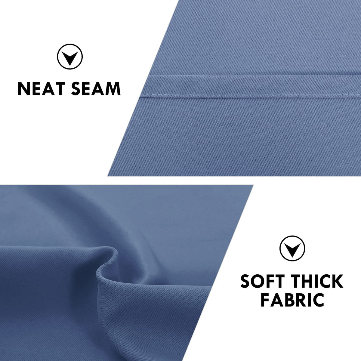 Blackout Curtains for Bedroom 42 x 63 Inch Long Dusty Blue 2 Panels (2 Count)