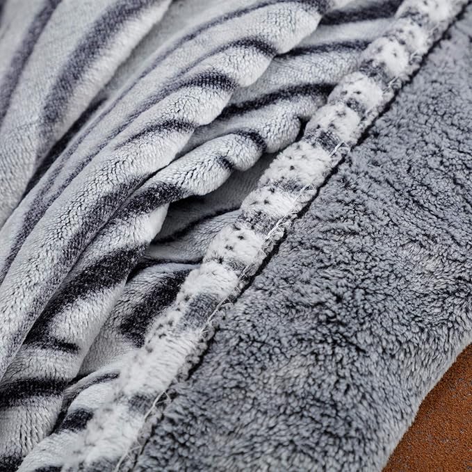 SOCHOW Uragiri Flannel Fleece Throw Blanket, Lightweight Super Soft Cozy Plush Bed Blanket, 60 x 80 Inches, Black Zebra