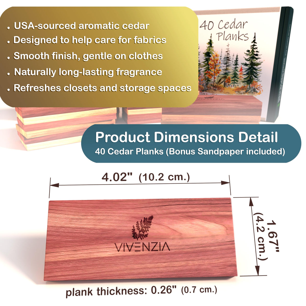 Cedar Blocks for Clothes Storage (40 Count)