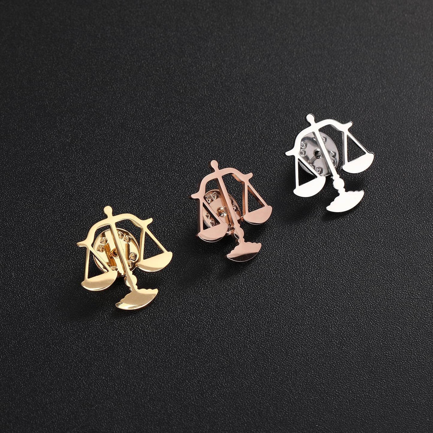 Metal Balance Badges Suit Brooch Libra Scales Brooches For Men (gold)