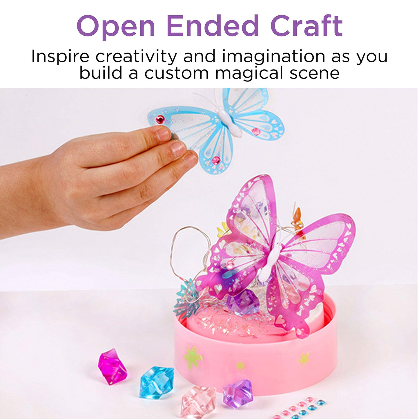 Creativity for Kids Butterfly Fairy Lights Kit | Create a Glowing Fairy Night Light with Butterflies & Sparkle | Relaxing DIY Craft & Imaginative Room Décor for Kids Everywhere (Ages 7+)