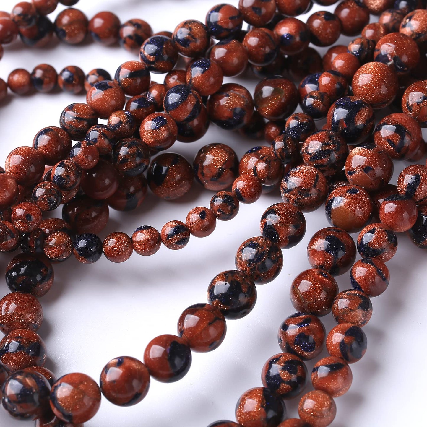 48PCS 8MM Sandstone Beads Energy Healing Beads for DIY Jewelry Bracelet Necklace Making for Jewelry Making 15Inch