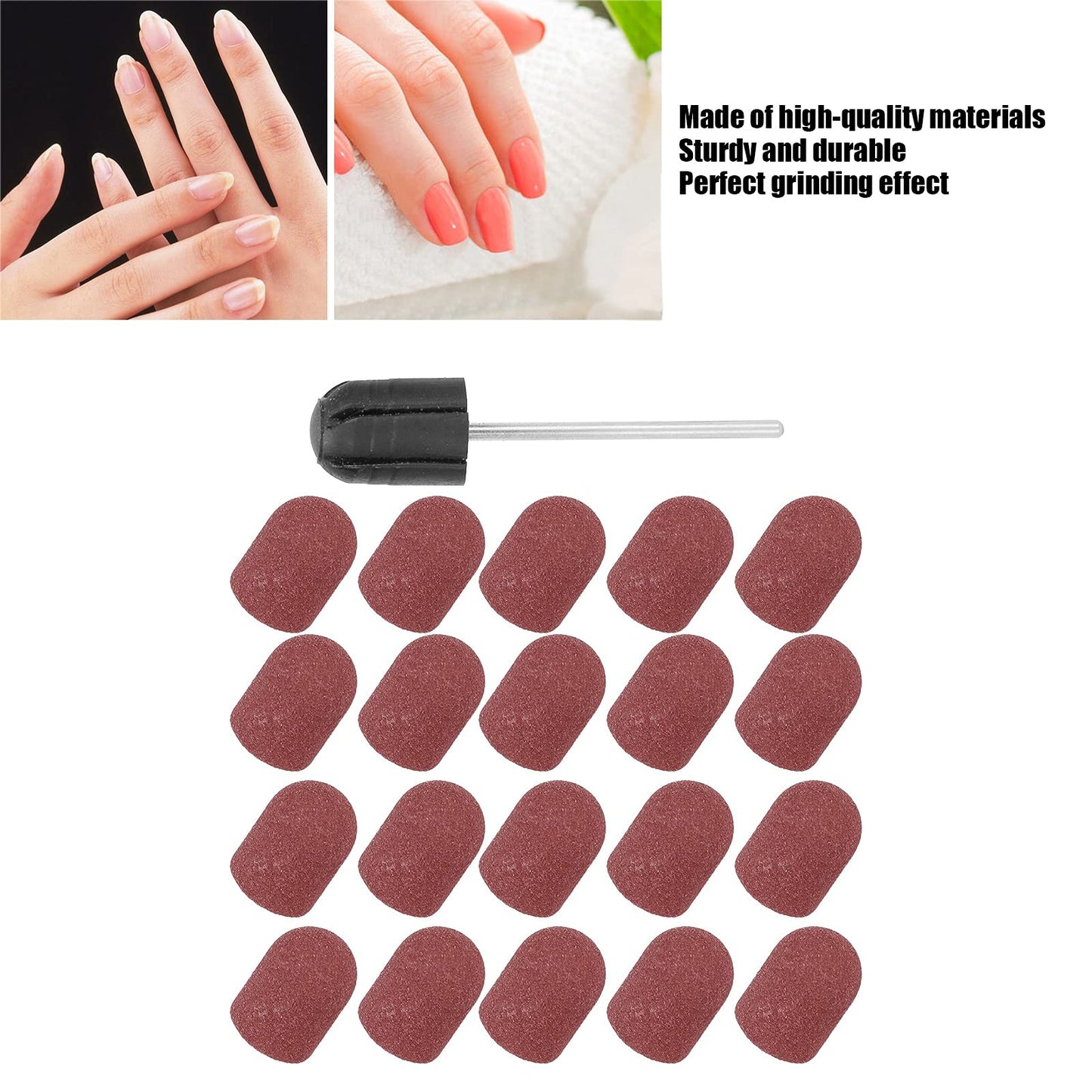 Nail Drill Bits Kit, Nail Art Sanding Nail Drill Bits Polishing Grinding Sanding Bands Set Nail Drill Head Accessory for Manicure Pedicure Nail Polishing Burr Home Salon Use 13 x