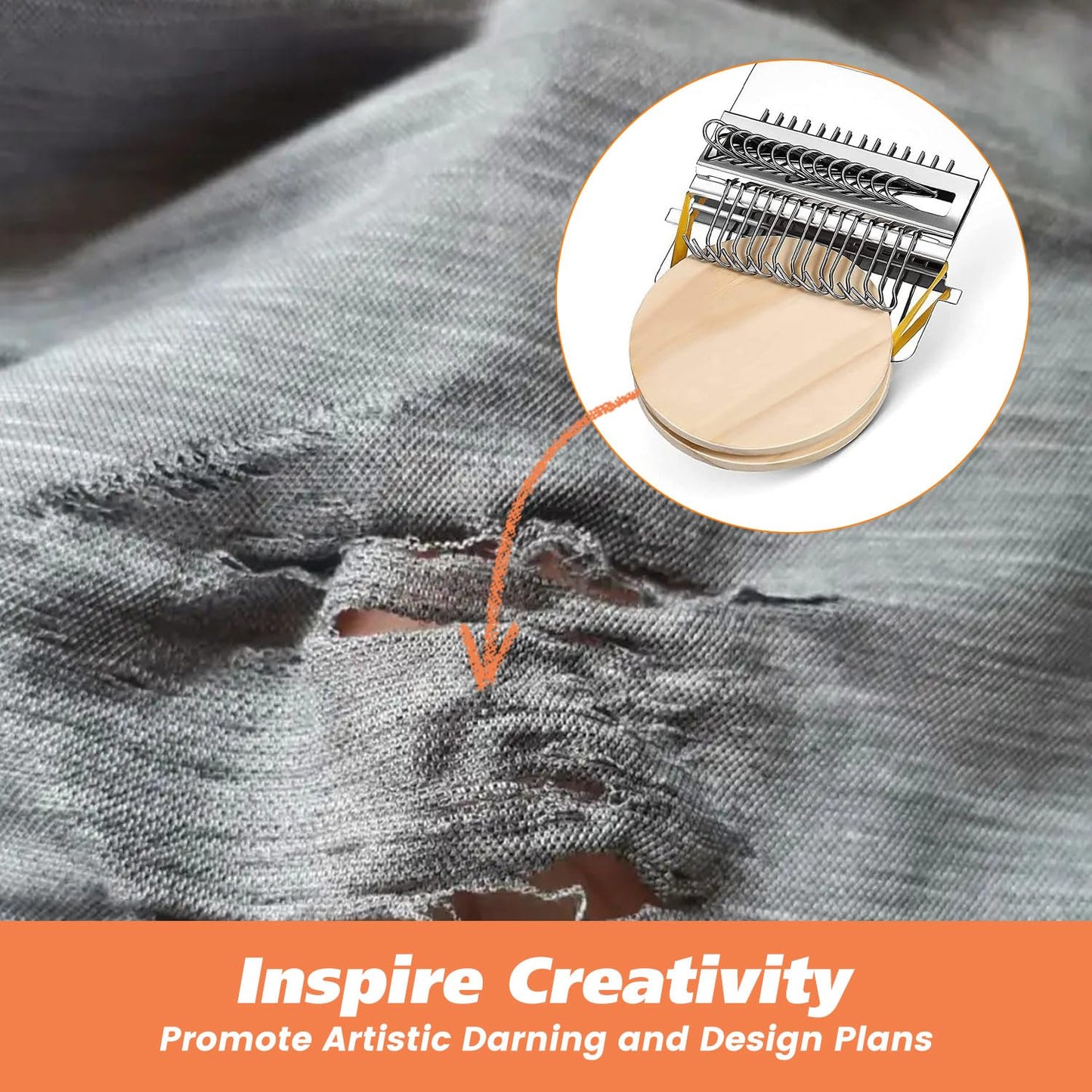 Darning Loom Small Type Weave Tool Quickly Mini Convenient for Mending Jeans Socks Clothes Loom Machine Makes Beautiful Stitching DIY Weaving Arts Speed Weaver Kit