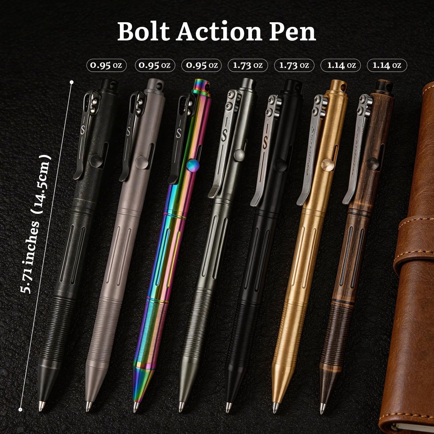 SMOOTHERPRO Bolt Action Pen, Solid Brass Ballpoint Pen Compatible with Pilot G2 Refill, Weighted Heavy Pen for Tremor Parkinson Arthritic Hand, Color Natural (RG336)