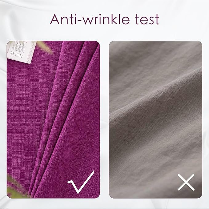 BALCONY & FALCON Rectangle Tablecloth Washable Wrinkle Resistant and Water Proof Table Cloth Decorative Linen Fabric Tablecloths for Dining Parties Kitchen Wedding and Outdoor Use (Purple, 57x118)
