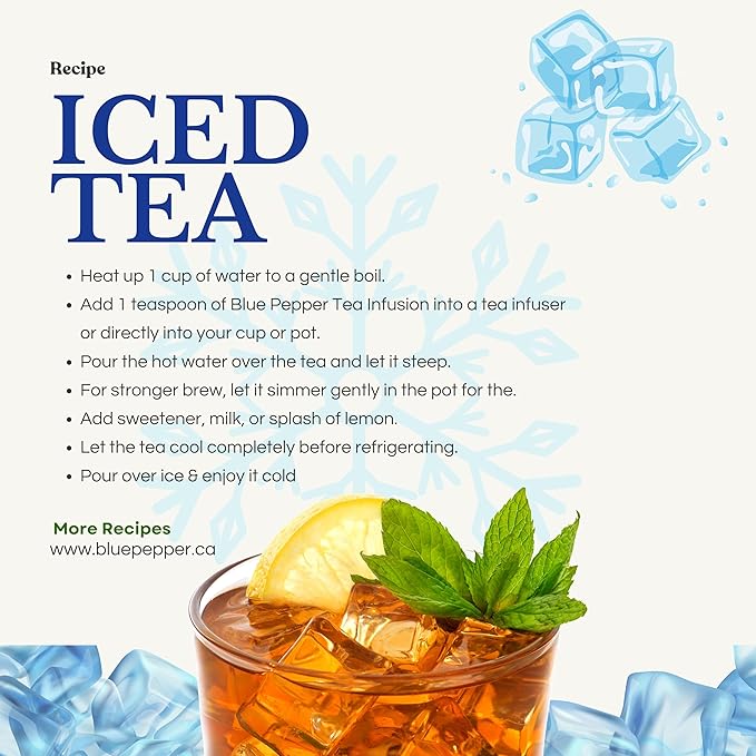Blue Pepper Turmeric Twister Tea Infusion Blend - Premium Herbal Turmeric Twister - All-Natural Ingredients, No Artificial Flavors - No Added Sugar - Caffeine Free - Golden Milk
