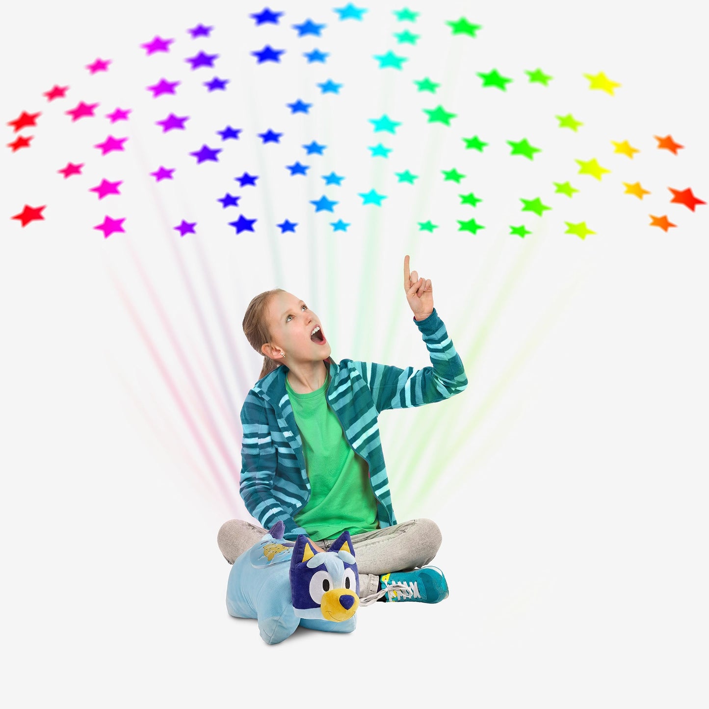 Pillow Pets 16 inch Bluey Sleep Time Light, Stuffed Animal Plush Toy, Gifts for Kids