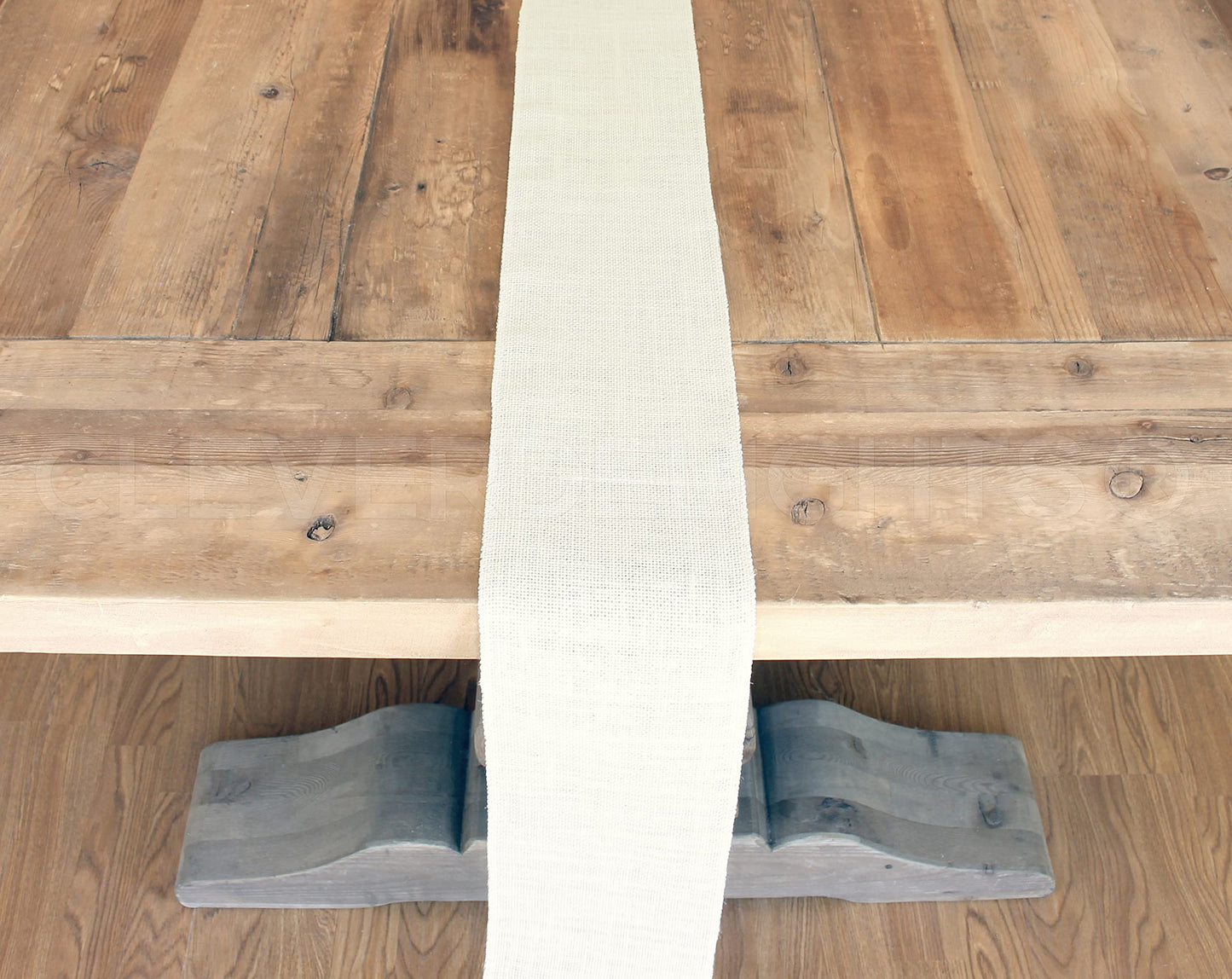 CleverDelights 6" Ivory Burlap Roll - Finished Edges - 10 Yards - Jute Burlap Fabric