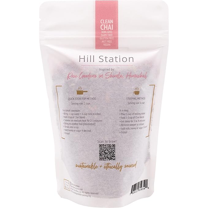 The Chai Box - Premium Rose Chai Tea - Makes 25 Servings - Loose Leaf Black Tea w/Rose Petals & Cardamom - Featured in Oprah's Favorite Things - Made in Small Batches w/Single-Origin Spices - 2.5oz