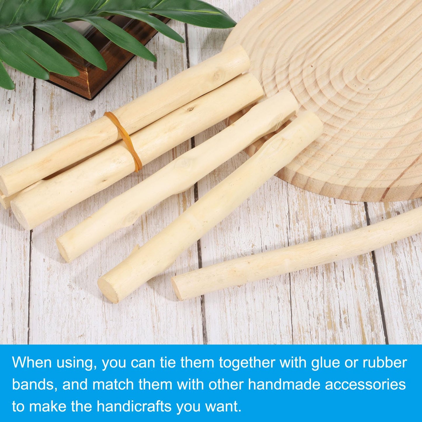 PATIKIL 6 Pcs 30cm Wood Log Sticks, Natural Wood Craft Sticks, Dried Wood Sticks Wooden Branches for DIY Crafts Accessory Decor Photo Props, White