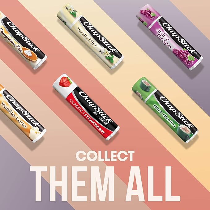 ChapStick Classic Strawberry Lip Balm, 9-Count – Tinted Lip Moisturizer, Juicy & Sweet, 0.15 Oz Ea