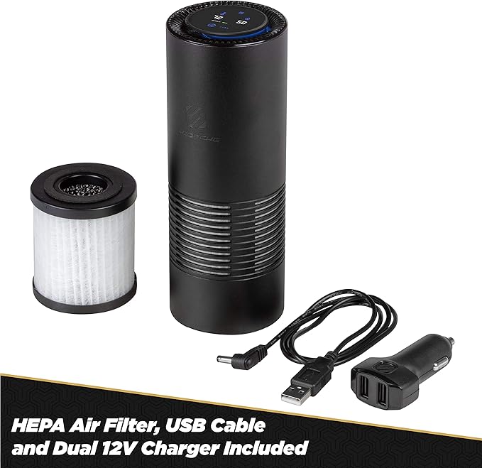 Scosche AFP-SP FrescheAIR Pro Portable HEPA Air Purifier/Deodorizer, Pet Dander, Food and Smoke Odors, Personal Air Freshener XL