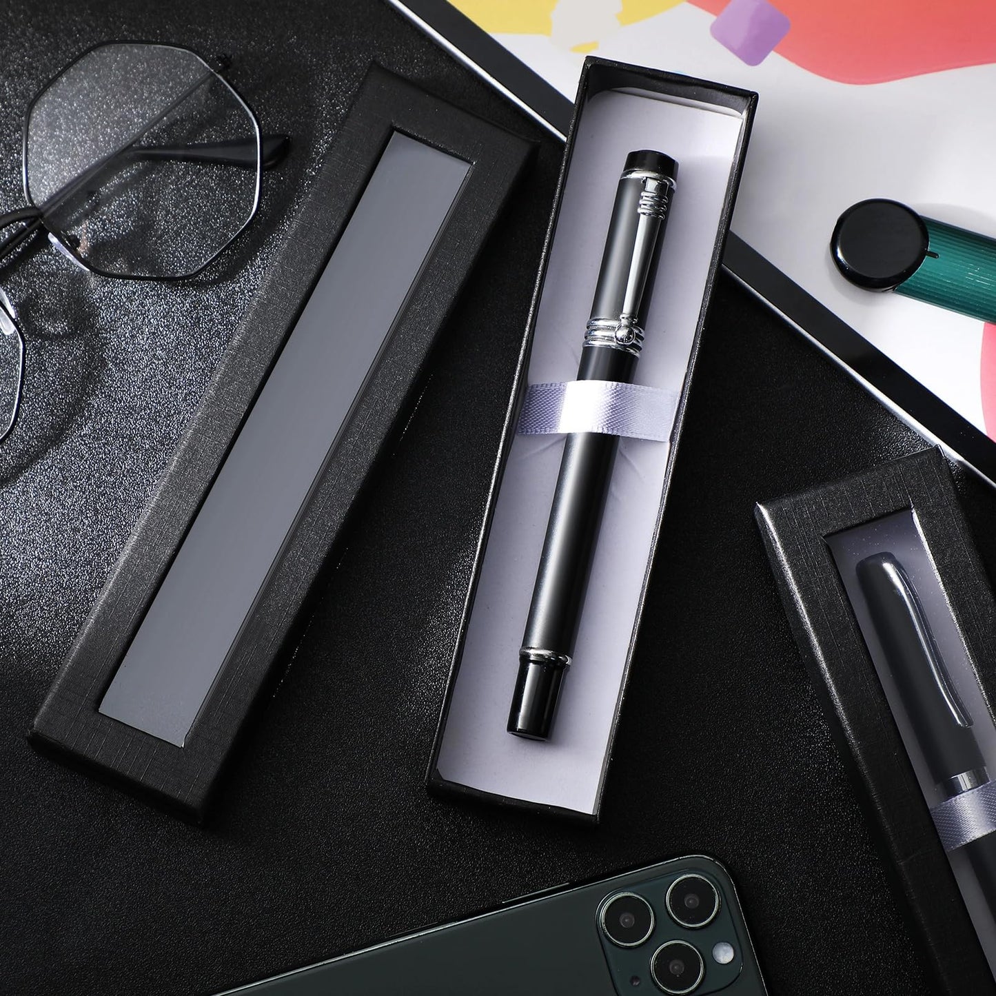 Spakon 16 Pcs Pen Gift Box Empty Cases with Clear Lid Jewelry Ballpoint Display Case Empty Present Collection Cases for Business Birthday Souvenir Office Supplies Father Mother Day Graduate