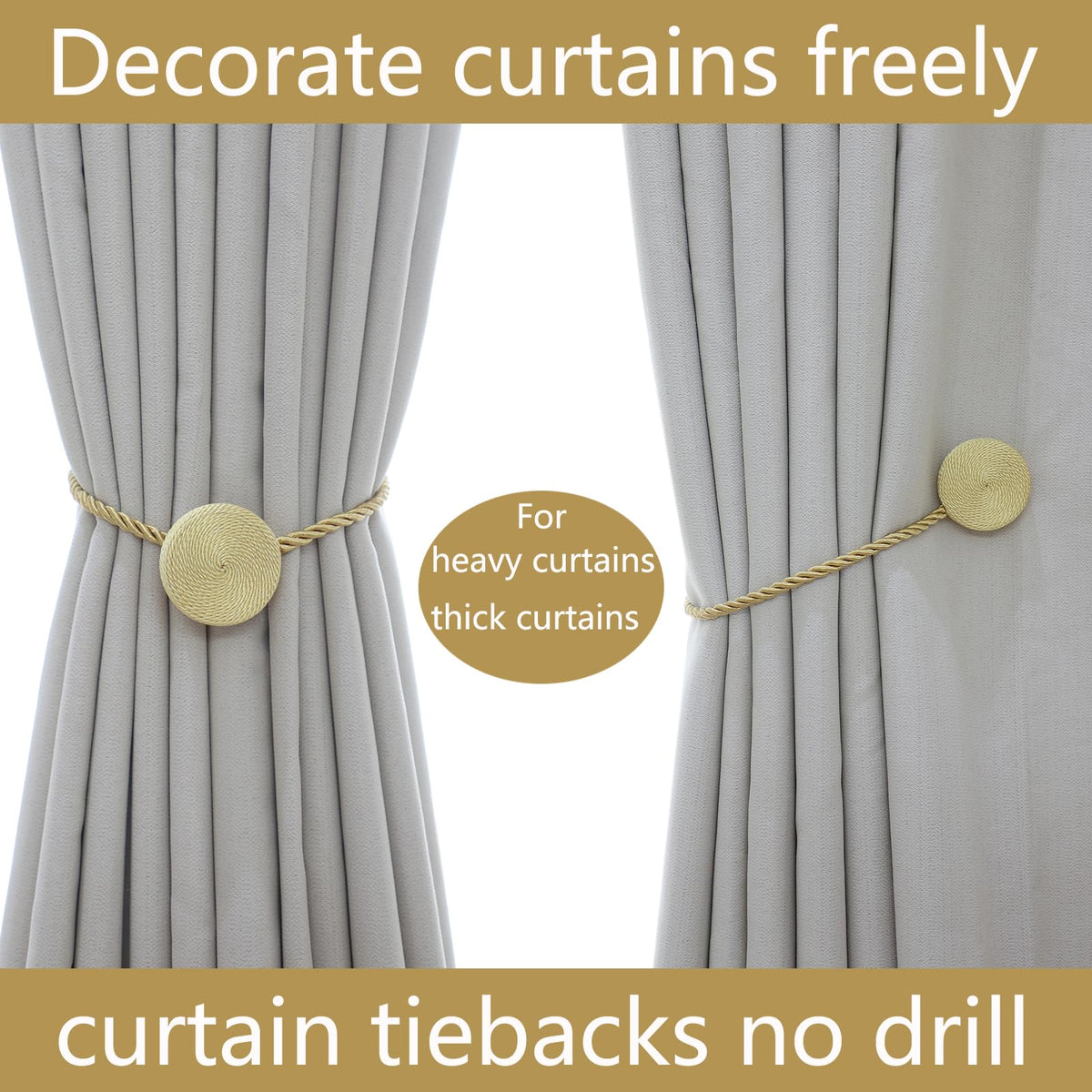 Magnetic Curtain Tiebacks (2 Count)