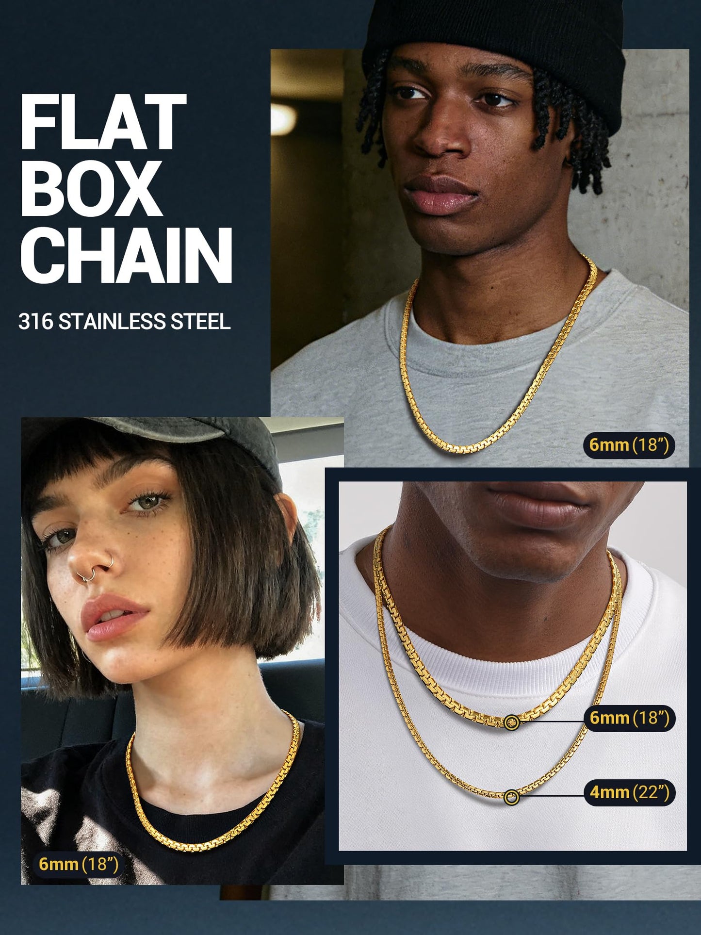 PROSTEEL Chunky Chain Necklace Cool Chains Chain Hip Hop Jewelry For Men Thick Chain